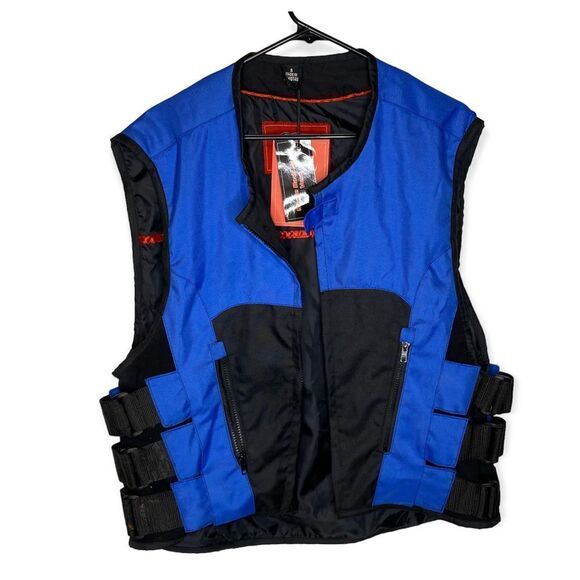 Daniel smart single back panel vest NWT blue black adjustable S moto motorcycle